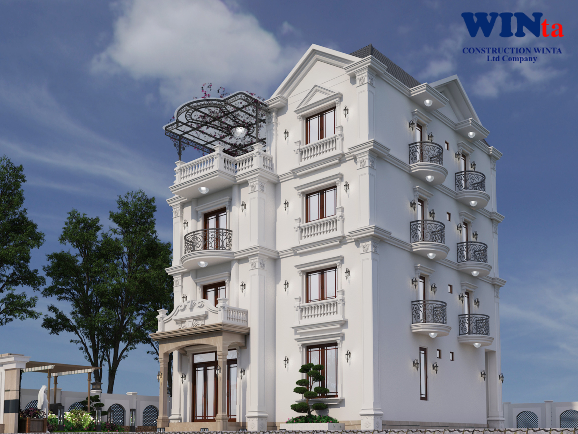 Từng đường nét phào chỉ được kiến trúc sư Winta tiết chế tinh tế, tạo nên vẻ đẹp thanh thoát và bền bỉ dưới điều kiện khí hậu đặc thù của Lâm Đồng.