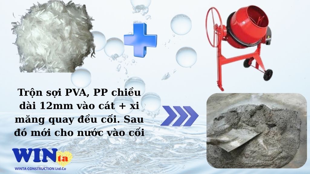 giải pháp chống nứt bằng sợi PP và PVA