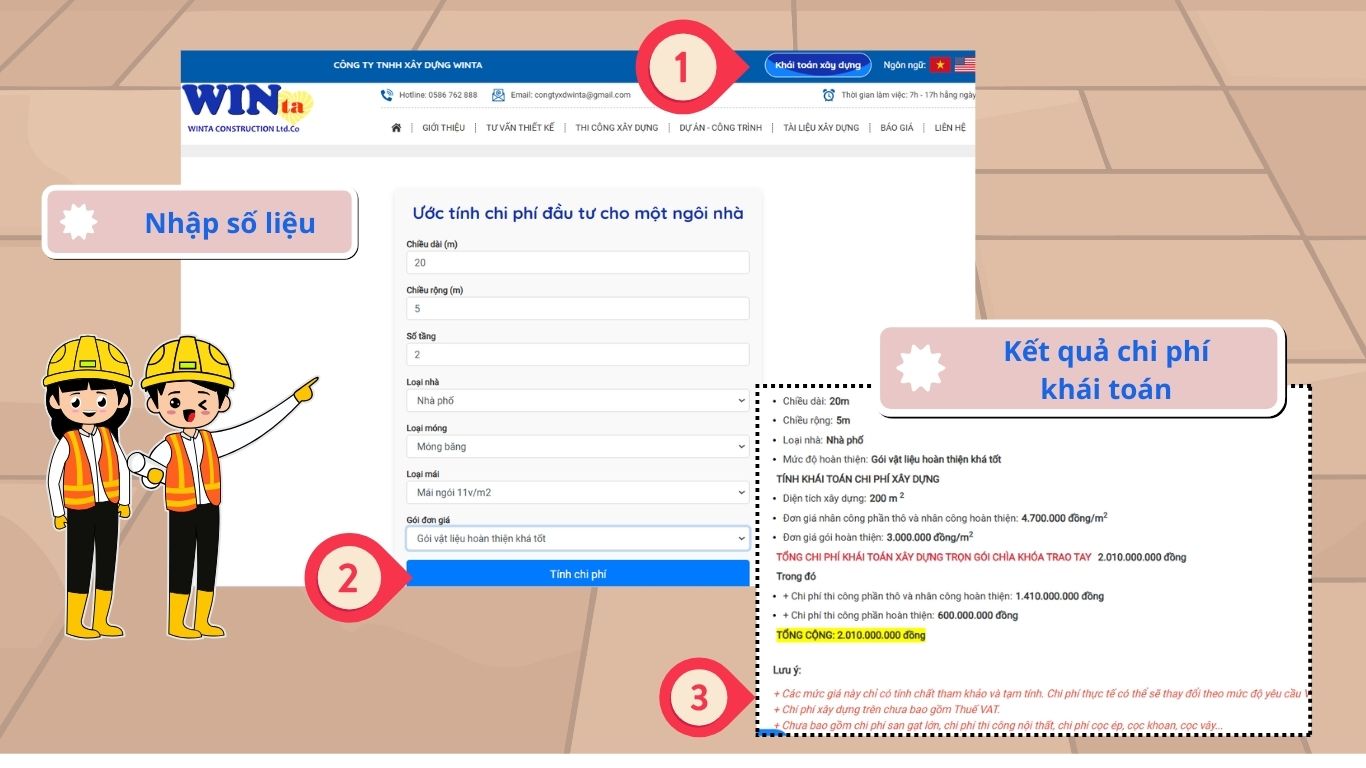 khái toán xây dựng Đà Lạt - xây dựng Winta