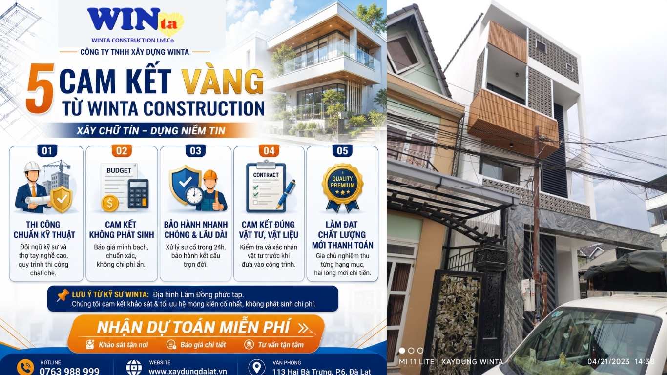 cam kết xây dựng với khách hàng của Xây dựng Winta