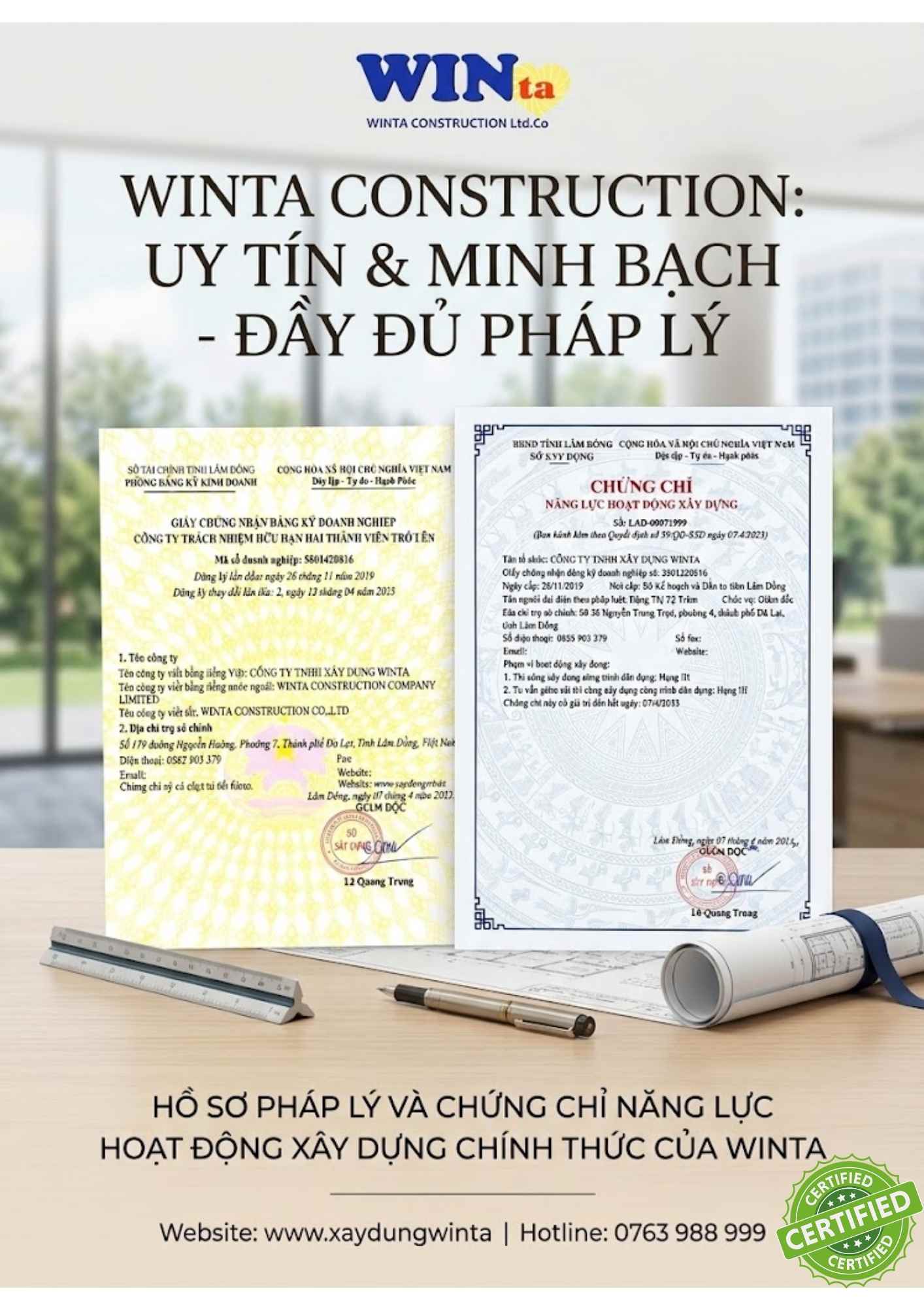 Hồ sơ năng lực công ty xây dựng Winta tại Đà Lạt
