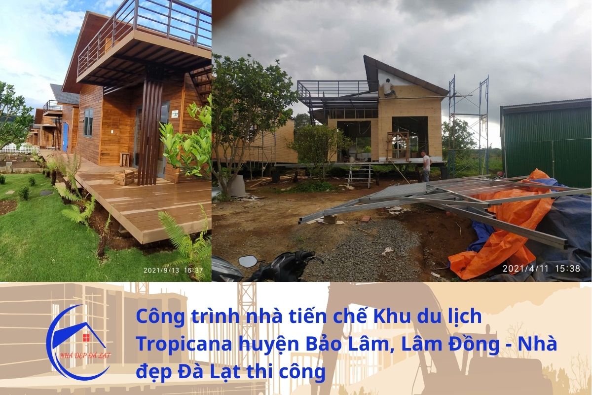 Thi công nhà tiền chế tại Bảo Lâm Lâm Đồng đẹp hiện đại phù hợp homestay nghỉ dưỡng