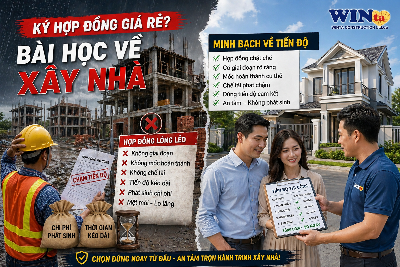 Bài học xây nhà giá rẻ - chậm tiến độ thi công